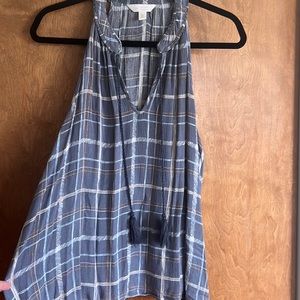 Lauren Conrad blue plaid tank